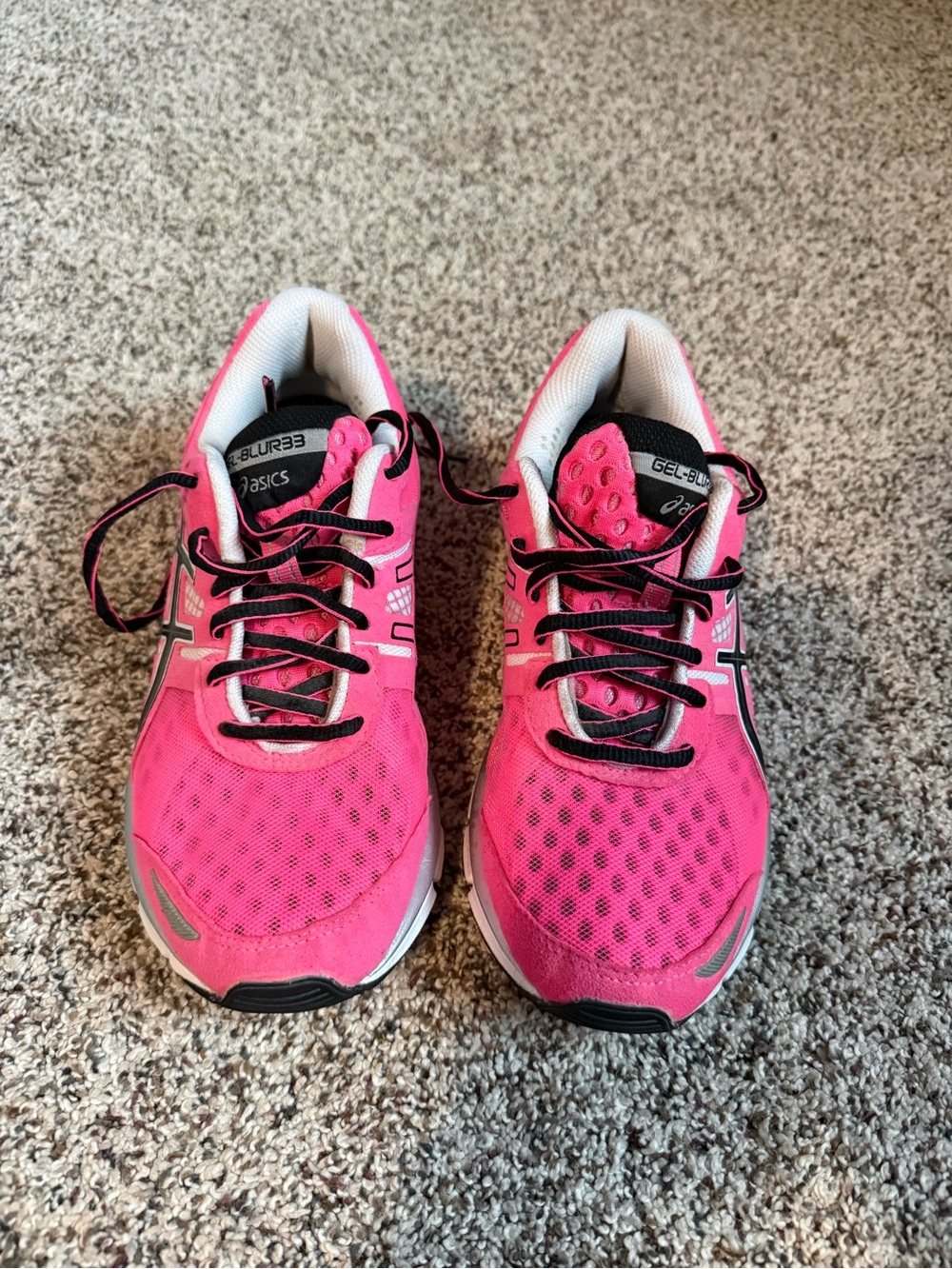 ASICS Women's Hot Pink GEL Running Shoes with Black Accents